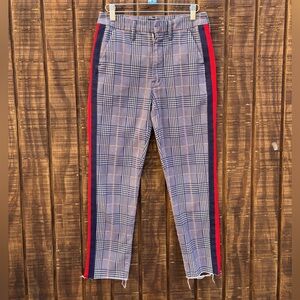 Mother The Shaker Prep Fray Cropped Plaid Pants